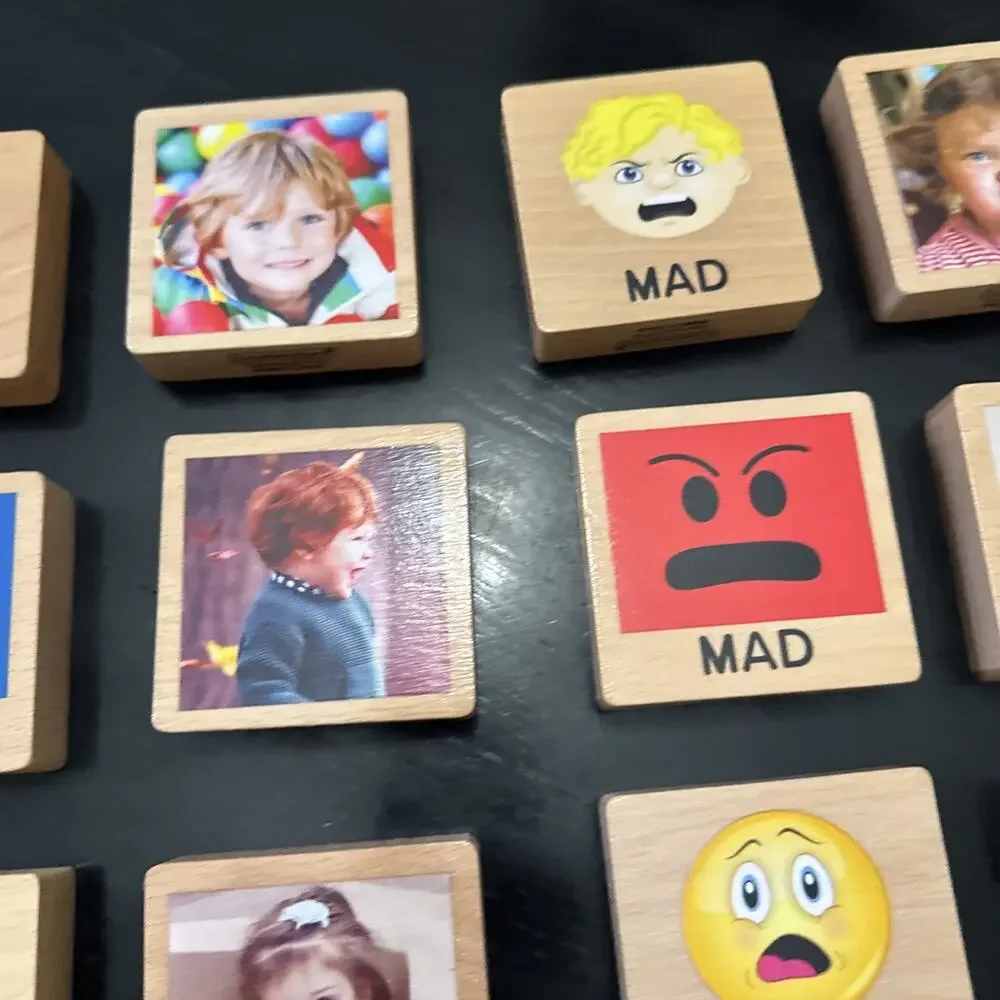 Excellerations Learning Emotions Blocks Set Of 16 Happy Sad Mad Scared 3 X3 In